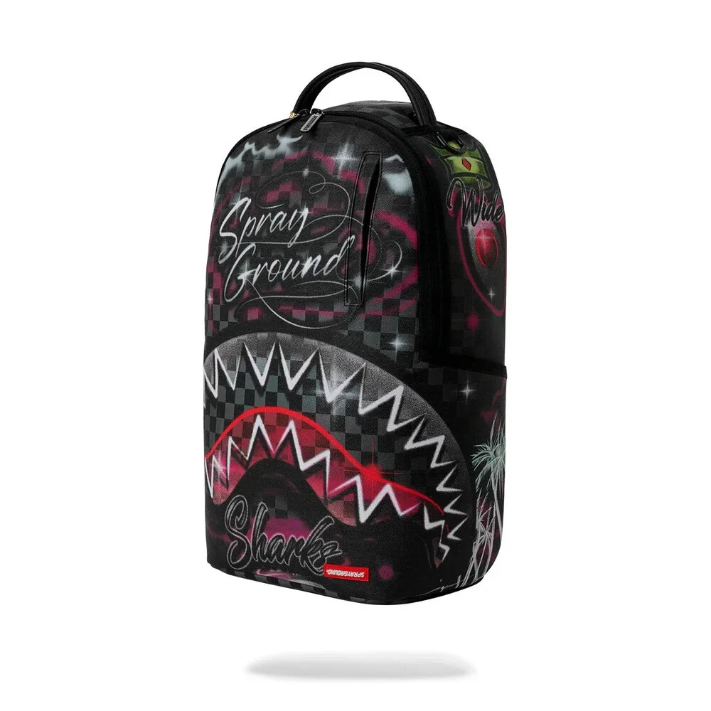 Spray Session Backpack Multi Airbrused Shark Graphic Adjustable Strap SPR326